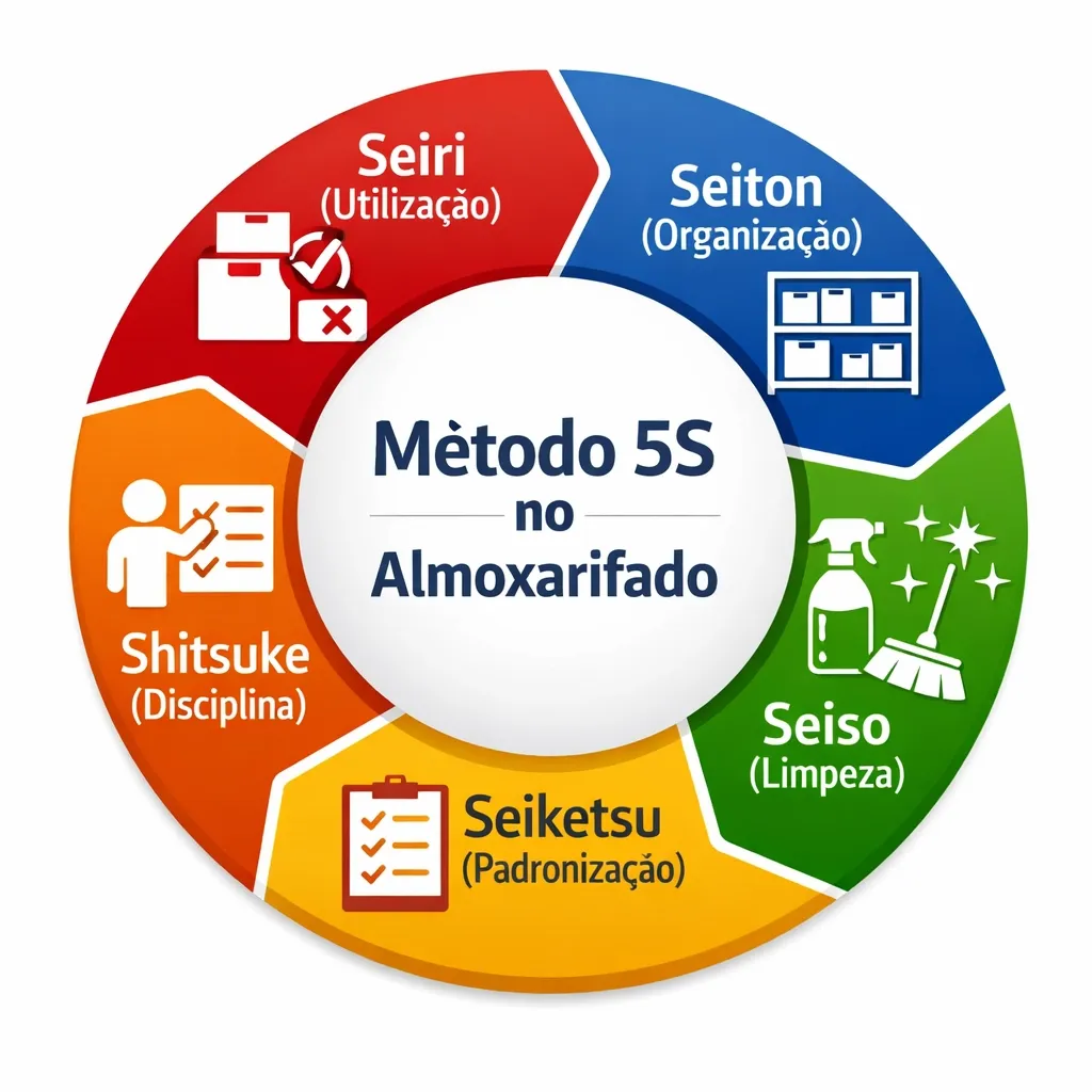 Esquema do método 5S aplicado ao almoxarifado